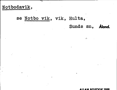 Bild på arkivkortet för arkivposten Notbodavik, se Notbo vik