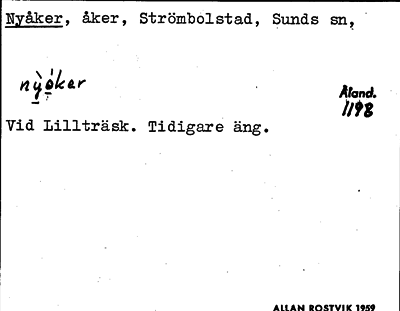Bild på arkivkortet för arkivposten Nyåker