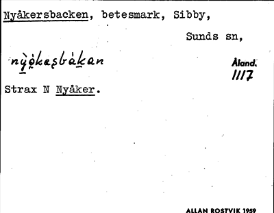 Bild på arkivkortet för arkivposten Nyåkersbacken