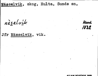 Bild på arkivkortet för arkivposten Nässelvik