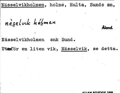 Bild på arkivkortet för arkivposten Nässelvikholmen