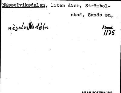 Bild på arkivkortet för arkivposten Nässelviksdalen