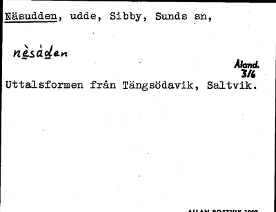 Bild på arkivkortet för arkivposten Näsudden