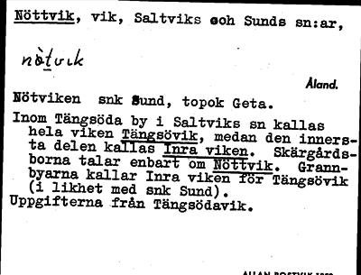 Bild på arkivkortet för arkivposten Nöttvik