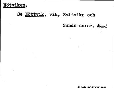 Bild på arkivkortet för arkivposten Nötviken, se Nöttvik