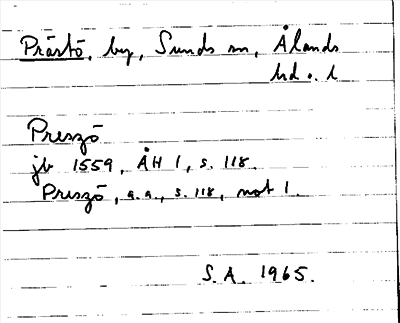 Bild på arkivkortet för arkivposten Prästö