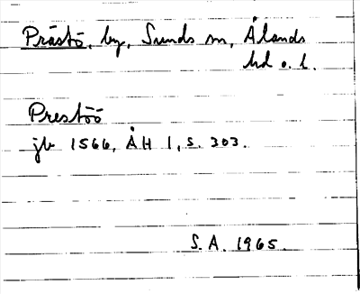 Bild på arkivkortet för arkivposten Prästö