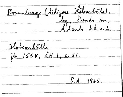 Bild på arkivkortet för arkivposten Rosenberg