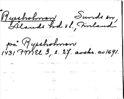 Bild på arkivkortet för arkivposten *Ryssholmen