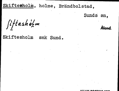 Bild på arkivkortet för arkivposten Skiftesholm