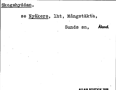 Bild på arkivkortet för arkivposten Skogshyddan, se Nyåkers