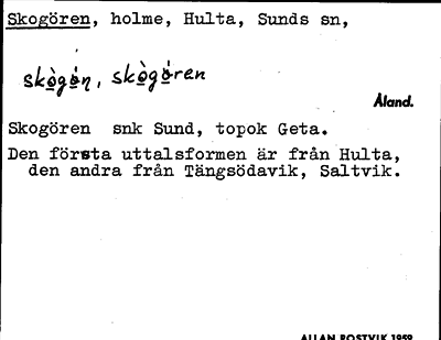 Bild på arkivkortet för arkivposten Skogören