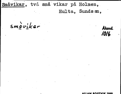 Bild på arkivkortet för arkivposten Småvikar