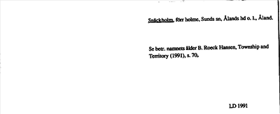 Bild på arkivkortet för arkivposten Snäckholm