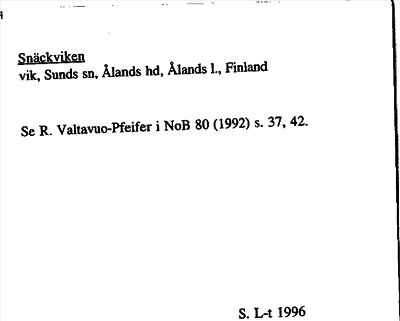 Bild på arkivkortet för arkivposten Snäckviken