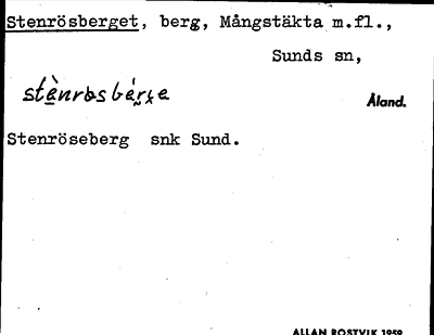 Bild på arkivkortet för arkivposten Stenrösberget
