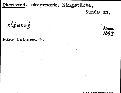 Bild på arkivkortet för arkivposten Stensved