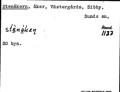 Bild på arkivkortet för arkivposten Stenåkern