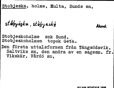 Bild på arkivkortet för arkivposten Stobjeska
