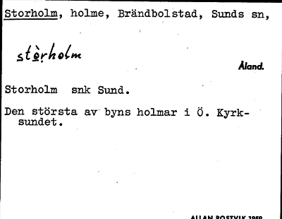 Bild på arkivkortet för arkivposten Storholm