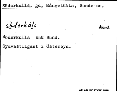Bild på arkivkortet för arkivposten Söderkulls