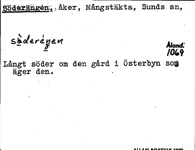 Bild på arkivkortet för arkivposten Söderängen