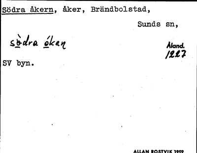 Bild på arkivkortet för arkivposten Södra åkern