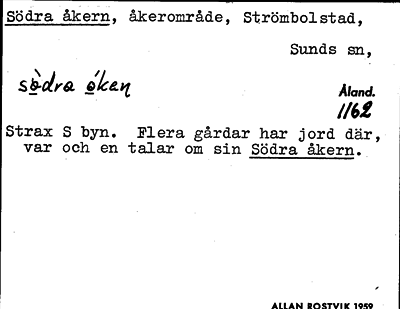 Bild på arkivkortet för arkivposten Södra åkern