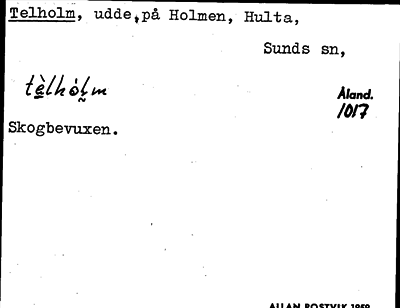 Bild på arkivkortet för arkivposten Telholm