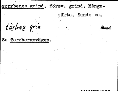 Bild på arkivkortet för arkivposten Torrbergs grind