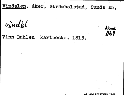 Bild på arkivkortet för arkivposten Vindalen