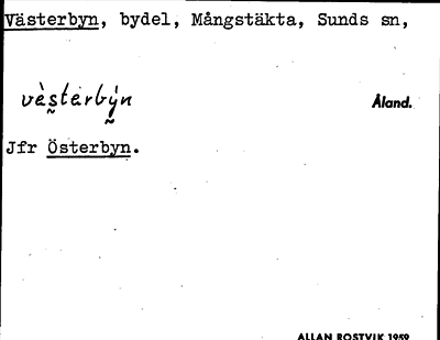 Bild på arkivkortet för arkivposten Västerbyn