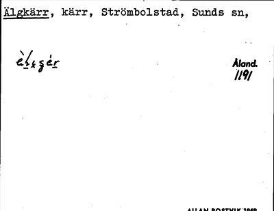 Bild på arkivkortet för arkivposten Älgkärr