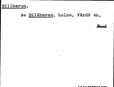 Bild på arkivkortet för arkivposten Billharun, se Bildharan