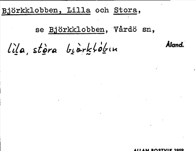 Bild på arkivkortet för arkivposten Björkklobben, Lilla och Stora, se Björkklobben