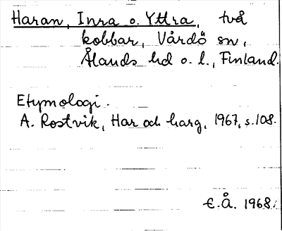 Bild på arkivkortet för arkivposten Haran, Inra o. Yttra