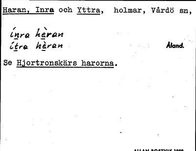 Bild på arkivkortet för arkivposten Haran, Inra och Yttra