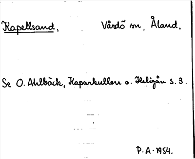Bild på arkivkortet för arkivposten Kapellsand
