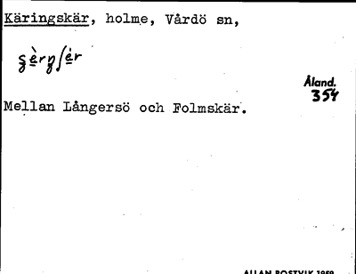 Bild på arkivkortet för arkivposten Käringskär