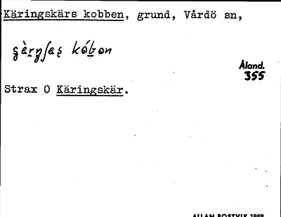 Bild på arkivkortet för arkivposten Käringskärs kobben