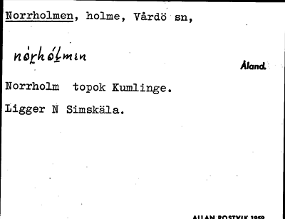 Bild på arkivkortet för arkivposten Norrholmen