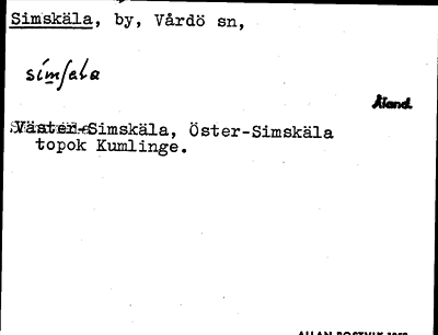 Bild på arkivkortet för arkivposten Simskäla