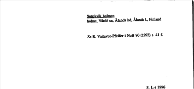 Bild på arkivkortet för arkivposten Snäckvik holmen