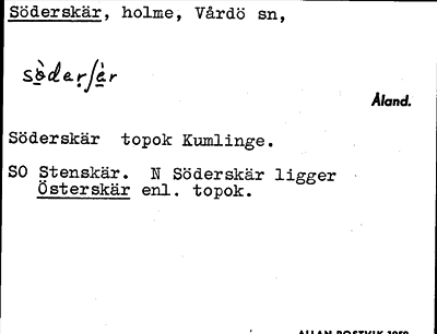 Bild på arkivkortet för arkivposten Söderskär