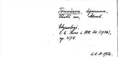 Bild på arkivkortet för arkivposten Torsvärva