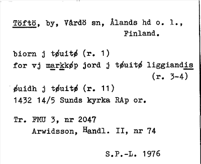 Bild på arkivkortet för arkivposten Töftö