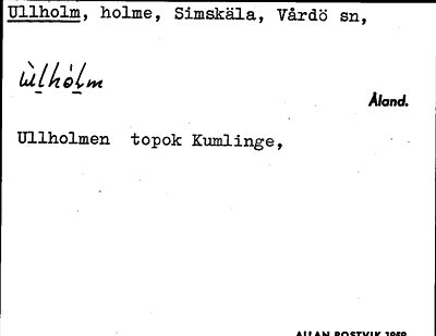 Bild på arkivkortet för arkivposten Ullholm