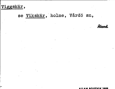 Bild på arkivkortet för arkivposten Viggskär, se Vikskär