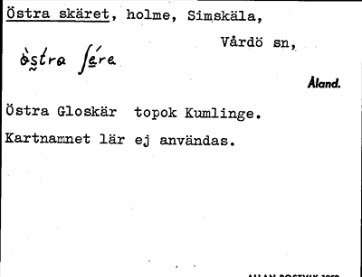 Bild på arkivkortet för arkivposten Östra skäret