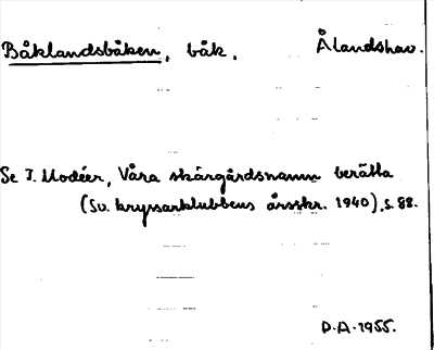 Bild på arkivkortet för arkivposten Båklandsbåken